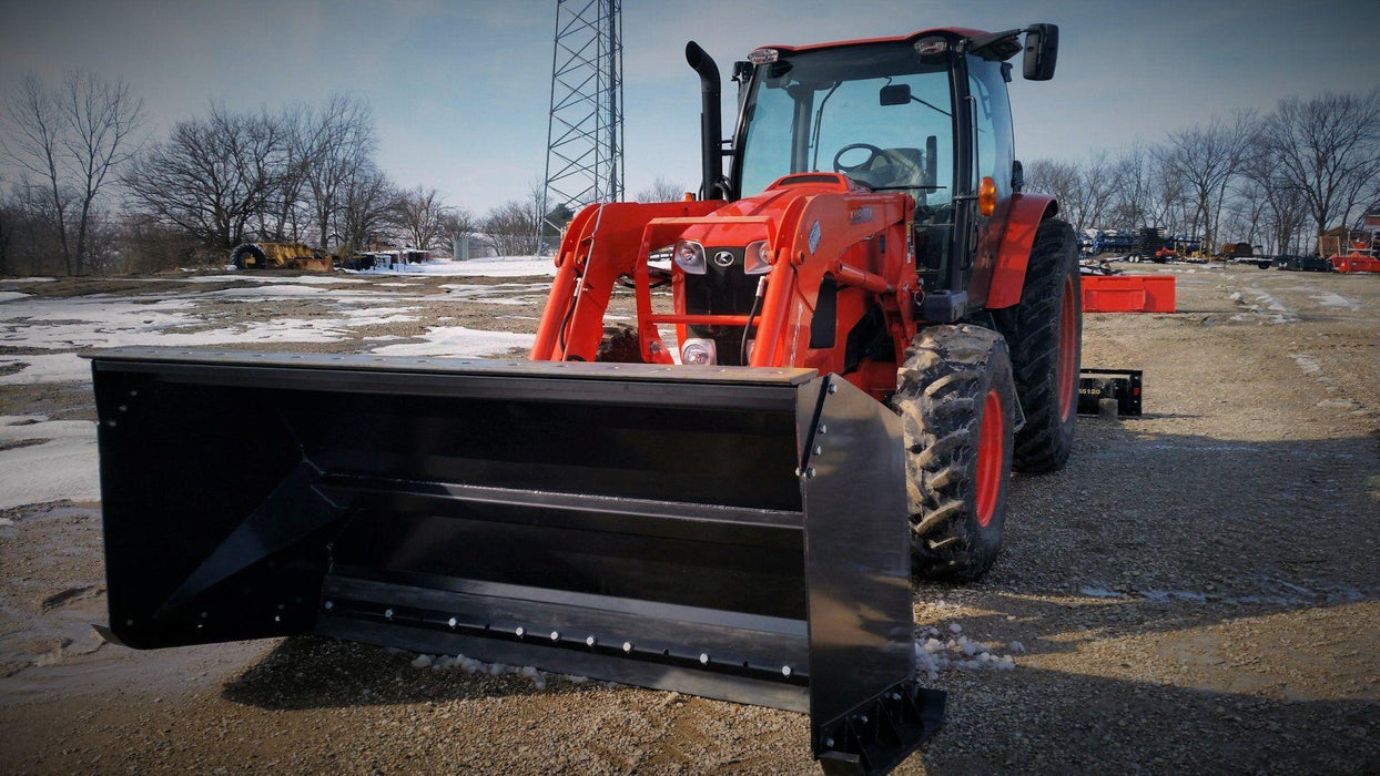 skid steer snow pusher for sale on a Tractor from Berlon Industries 8 feet