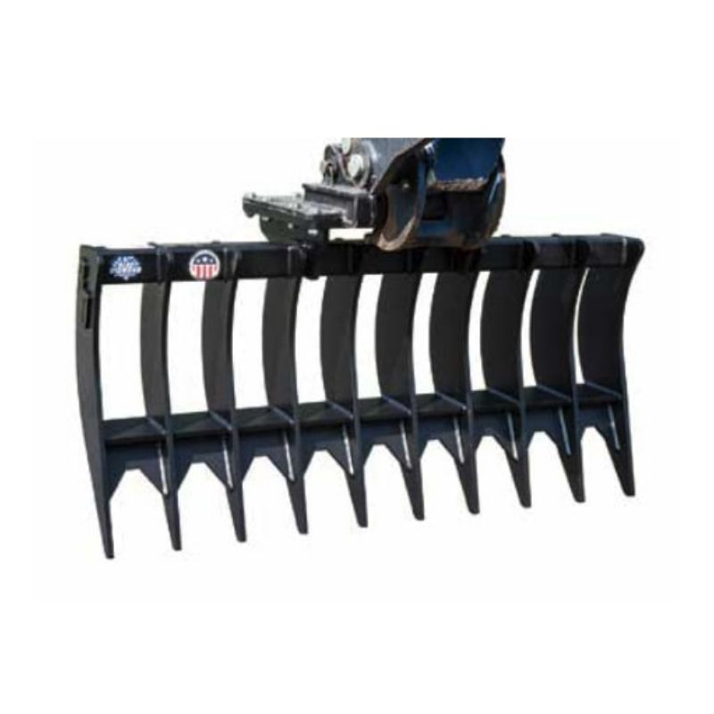 excavator rake from blue diamond with white background