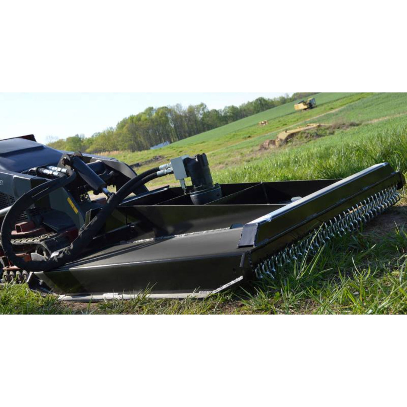 Loflin Fabrication Mini Skid Steer Brushcutter in action