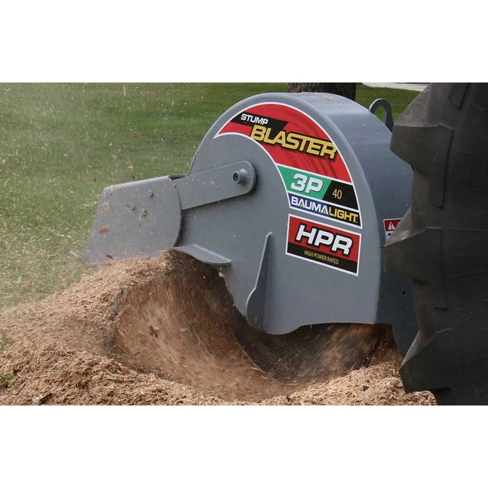 3 point pto stump grinder in work