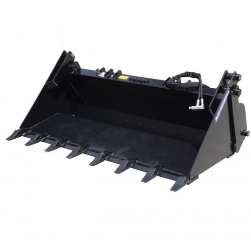 4 in one skid steer bucket front view at angle