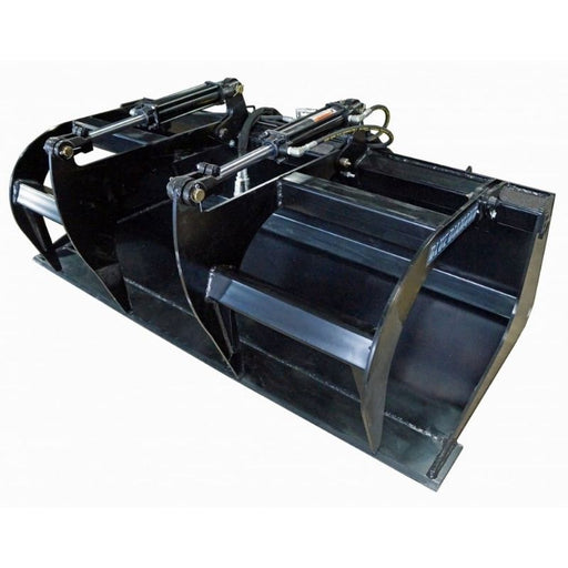 66 blue diamond grapple bucket for skid steer white background front right view