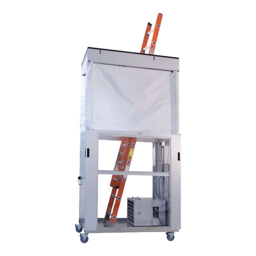Abatement Technologies AIRE GUARDIAN Mobile Dust Containment Cart AG8000PAS RPM w Air Scrubber PAS750 and Room Pressure Monitor RPM RT1 in white background