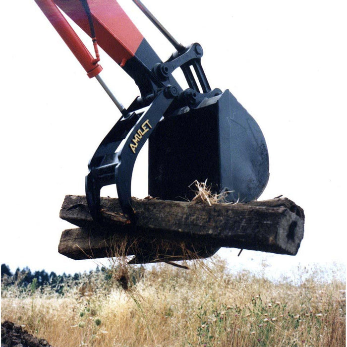 Amulet PowerBrute Hydraulic Thumb for Excavator carrying log