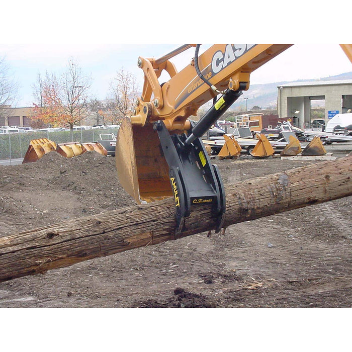 Amulet PowerBrute Hydraulic Thumb for Excavator in action