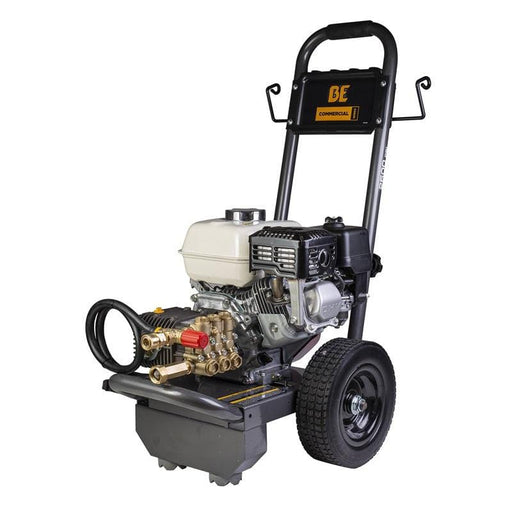 BE Power Equipment 2500 PSI Commercial Gas Pressure Washer B2565HCS 3_0 GPM Direct Drive Honda 196cc Engine Triplex Comet Pump in white background