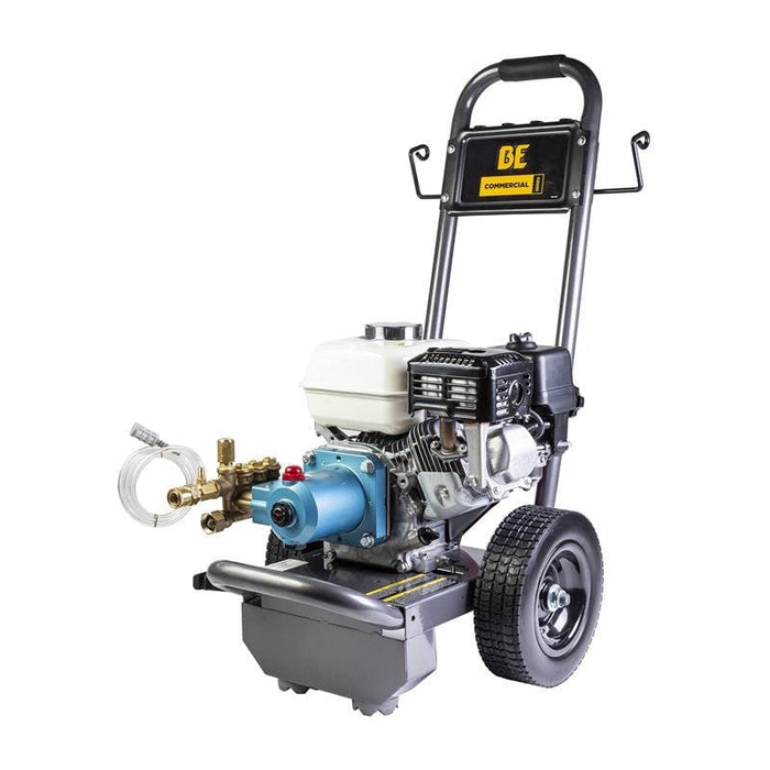 BE Power Equipment 2700 PSI Gas Pressure Washer B3065HJ 3_0 GPM 196cc Honda Engine Triplex Comet Pump in white background