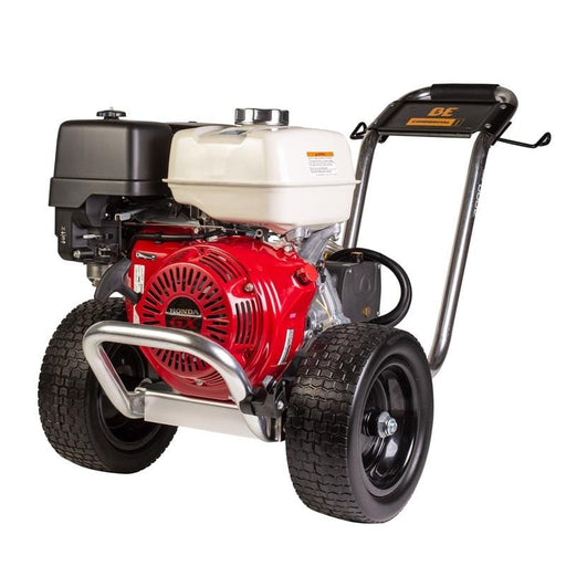 BE Power Equipment 4000 PSI Gas Pressure Washer Honda 389cc Engine External Unloader CAT Pump 66DX40GG1 in white background