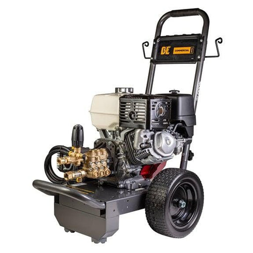 BE Power Equipment Professional Commercial Gas Pressure Washer GX390 Honda Engine General Pump in white background