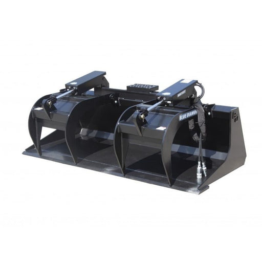 Blue Diamond Heavy Duty Grapple Bucket for Skid Steer in White Background