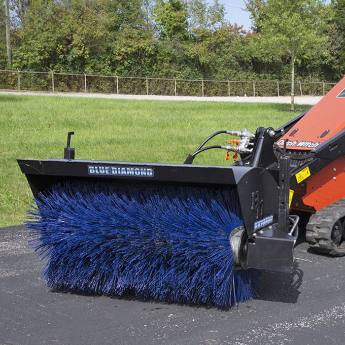 Blue Diamond Mini Skid Steer Broom in Action