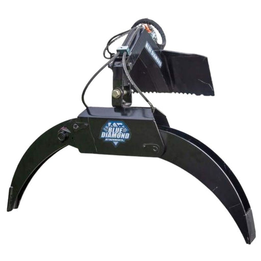 Blue Diamond Mini Skid Steer Log Grapple in White Background