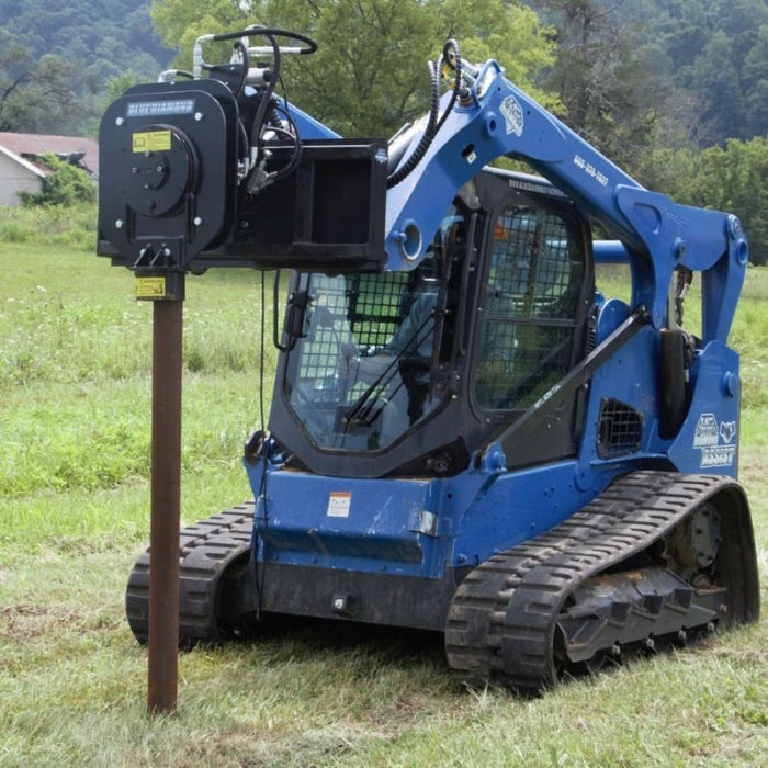 Blue Diamond Post Driver for Skid Steer Right View