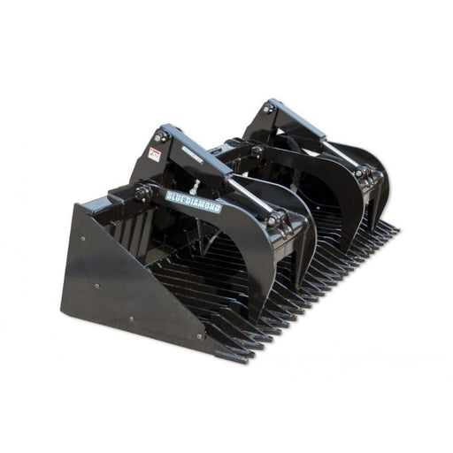 Blue Diamond Severe Duty Skid Steer Rock Bucket Grapple in white background