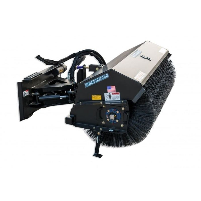 Blue Diamond Skid Steer Angle Broom Severe Duty in white background