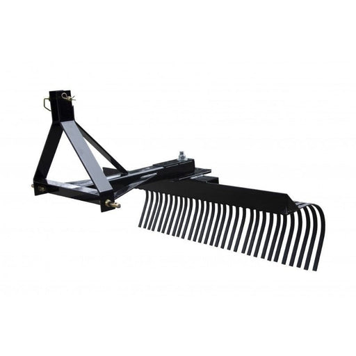 Blue Diamond Skid Steer Landscape Rake in White Background