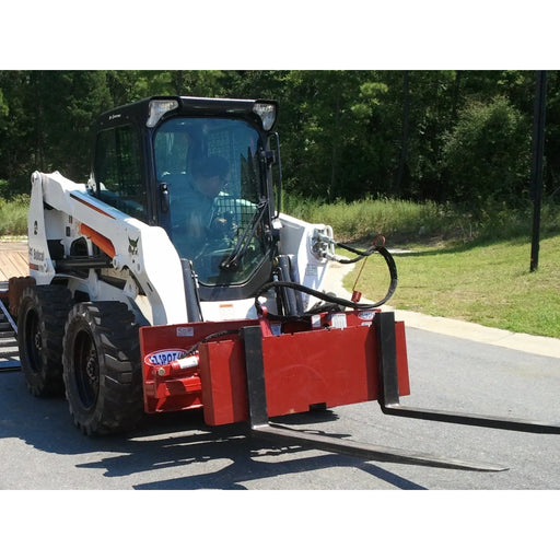 EZ SPOT UR Pallet Forks Skid Steer Attachment mounted