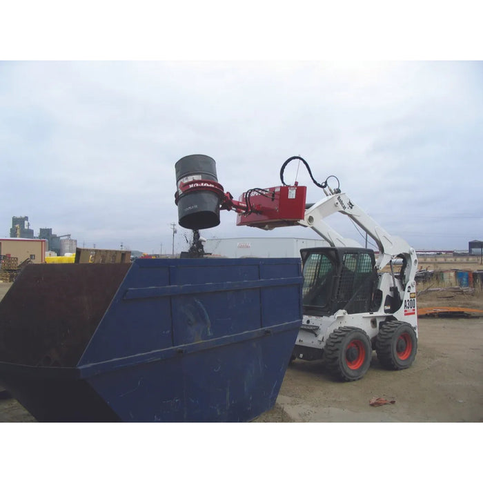 EZ SPOT UR Skid Steer Barrel Handler Attachment in action