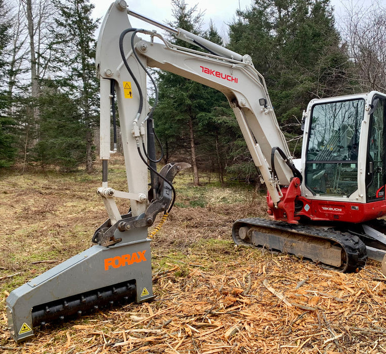 Forax Equipment XD36 Extreme Duty Excavator Mulcher attached