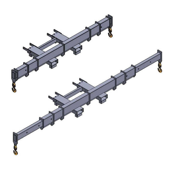 Fork Mounted Adjustable Spreader Bar Haugen Attachments left side view