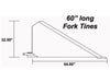 Haugen Attachments Extended Fork Slot Bucket 60 Fork Tines dimensions