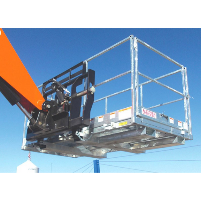 Haugen Attachments Galvanized Telehandler Work Platform mounted