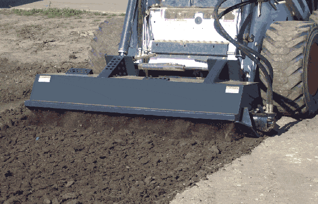 Haugen Attachments Skid Steer Rotary Tiller in action