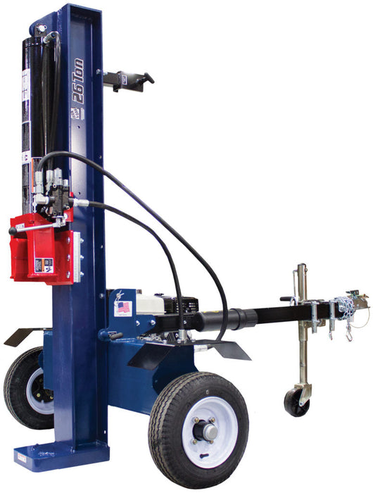 Iron and Oak 26 Ton Vertical Horizontal Log Splitter Torsion Axle in white background