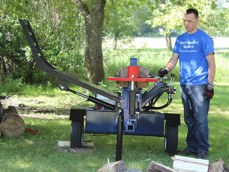 Iron and Oak 30 Ton Log Splitter With Log Lift operating