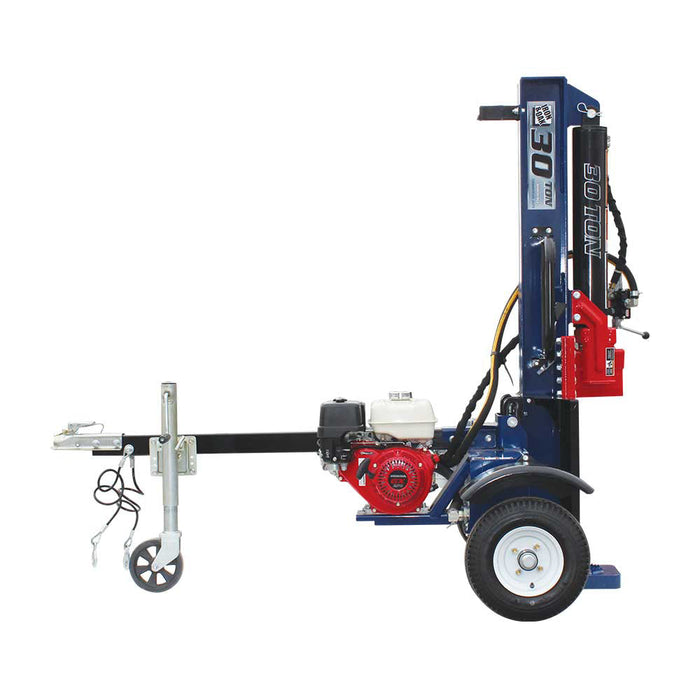 Iron and Oak 30 Ton Vertical Horizontal Log Splitter Torsion Axle side view
