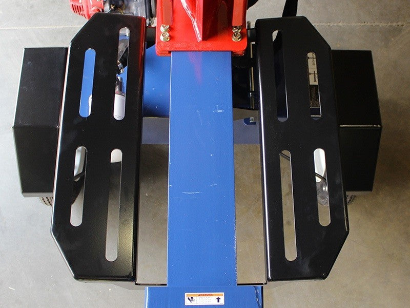 Iron and Oak 37 Ton Log Splitter top view cradle
