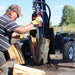 Iron and Oak Vertical Horizontal 24 Ton Log Splitter close up operation