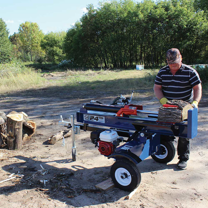 Iron and Oak Vertical Horizontal 24 Ton Log Splitter operating