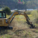 Mini Excavator Brush Cutter Attachment in Operation