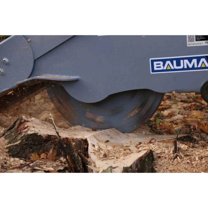 Stump grinding action