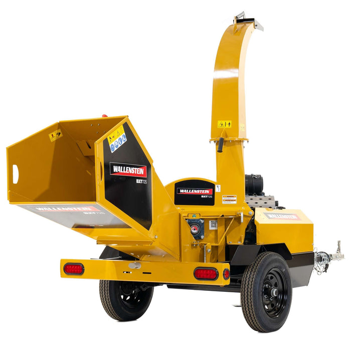 Wallenstein BXT72S Towable Wood Chipper Gravity Feed in white background