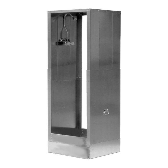 abatement technologies teleshower collapsible decontamination shower s5000et in white background