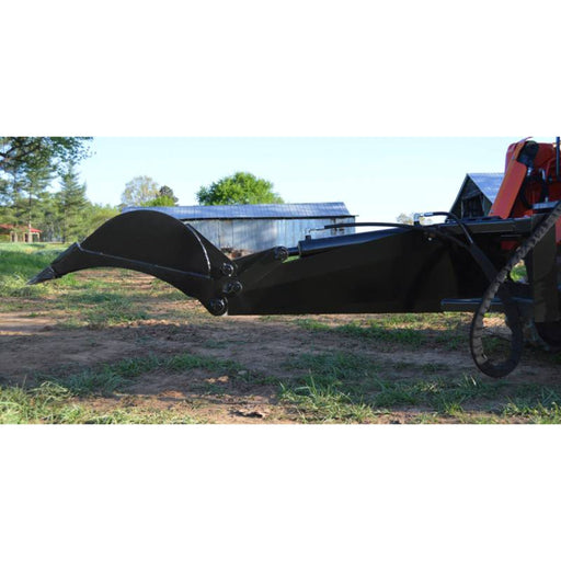 compact tractor backhoe in white background