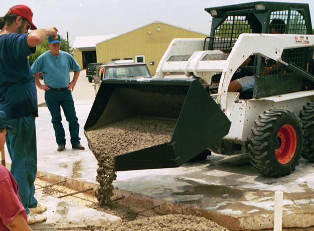 concrete placement bucket pouring concrete