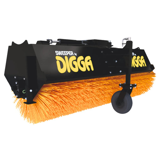 Digga Manual Pivot Angle Skid Steer Broom Attachment in white background