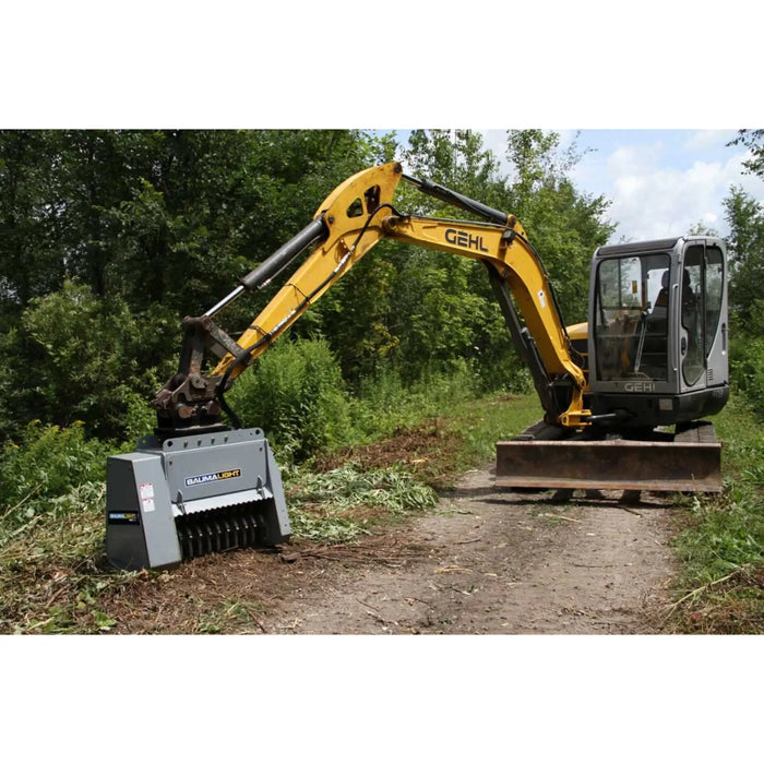 excavator attachments on road