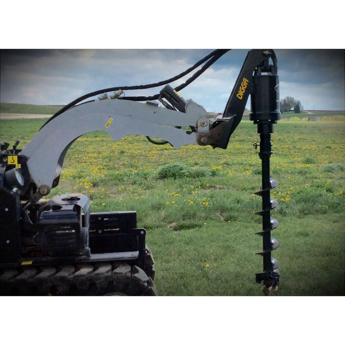 excavator auger half view in action