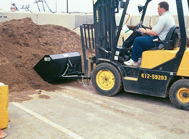 forklift bucket attachment in field