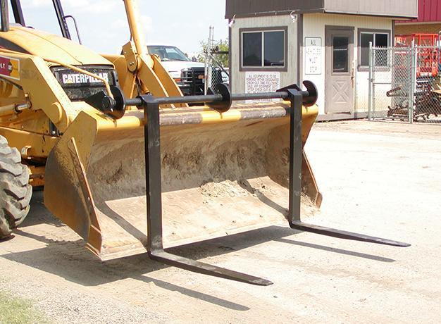 forklift hook attachment half right view on ground