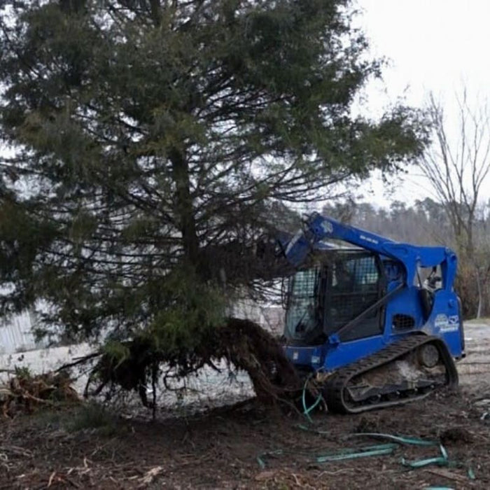 hydraulic tree puller in action