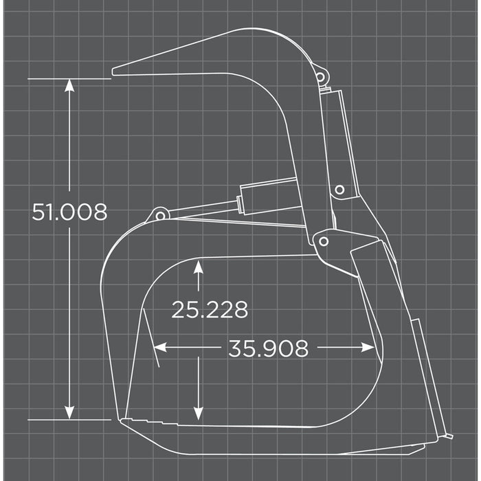 Loflin Fabrication Monster Root Grapple measures