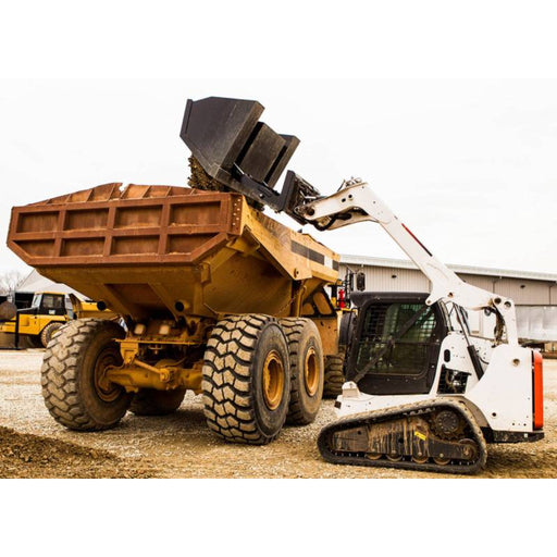 Loflin Fabrication Skid Steer High-Tip Front Dump Bucket in action