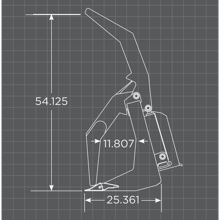 Loflin Fabrication Skid Steer Vertical Root Grapple measurements