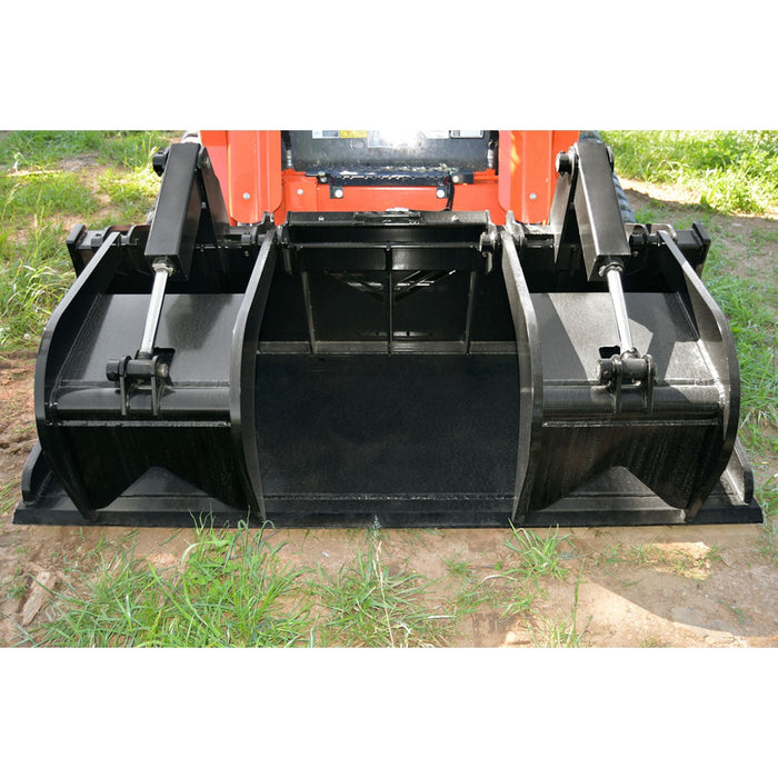 Loflin Fabrication Skid Steer Xtra Heavy Duty Grapple Bucket front view