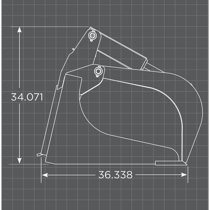 Loflin Fabrication Skid Steer Xtra Heavy Duty Grapple Bucket measurement